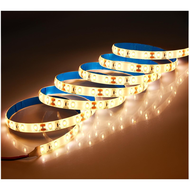 Tesfish 12V LED Strip, 2M SMD 5630 Warm White 3000K