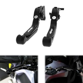 xitomer Extendable Motorcycle Brake Clutch Levers, Fit for Daytona 675R 2017 2016 2011-2017, Speed Triple 1050 i/R 2015 2014 2010-2015, Motorcycle Adjustable Foldable Handle Levers (Black)