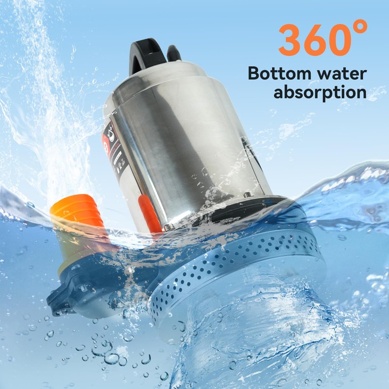 BACOENG DC 12V Solar Water Pump, Submersible Well Pump 20FT,