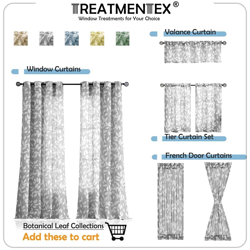 Treatmentex White Blue Curtains for Bedroom 72 inches Long Living
