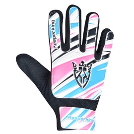 Keeperking Goalkeeper Gloves Children, Boys and Girls, Junior Football Gloves Football Player Gloves for Boys Goalkeeper Gloves Various Colours Size 4-7 (4, White/Black/White)