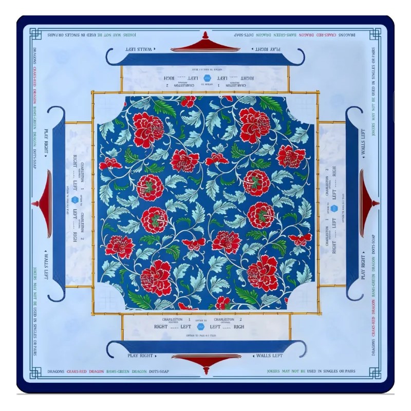 Hand-Painted Modern Non-Slip Noise Reduction Polyester Mahjong Mat with Custom