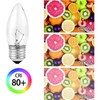 Tiqian Elegant Chandelier Light Bulbs, Incandescent Torpedo Shape, Crystal Clear,