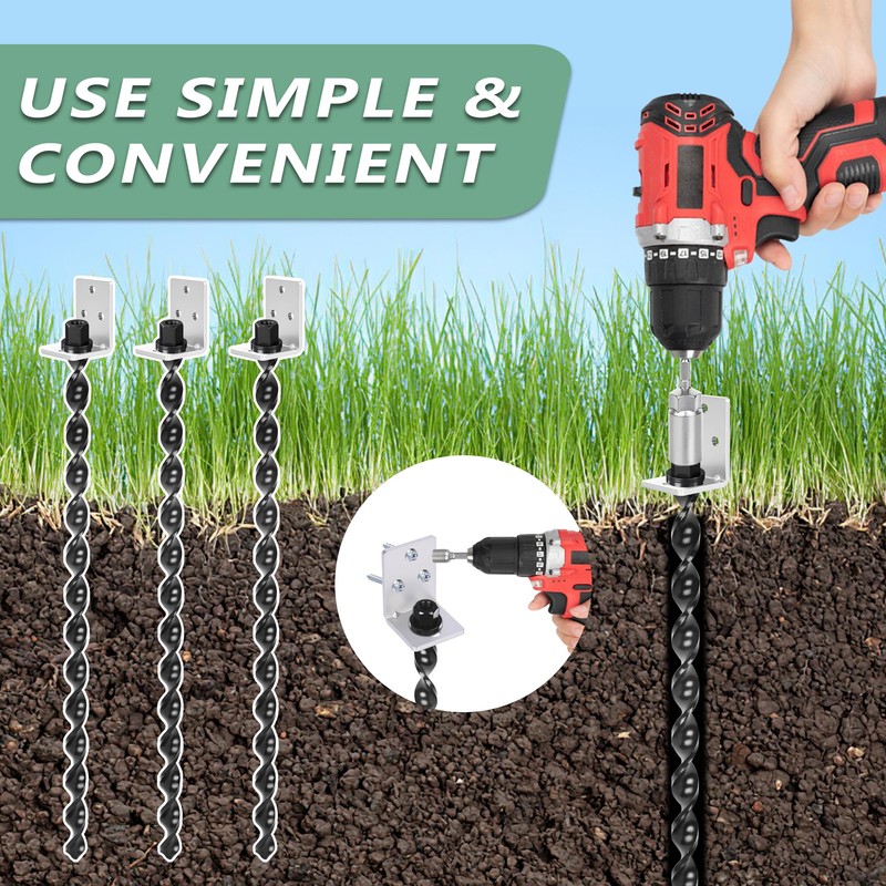 24" Ground Anchors Screw in, 4 Pack
