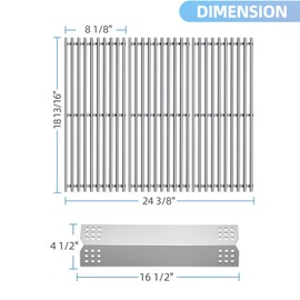 Htanch 3 Pcs 90811 Heat Plate with 3 Pcs Cooking Grids Grate for Kitchen Aid Replacement Parts,for Kitchenaid 20-0787D 720-0953 730-0953 3 Burner Gas Grill