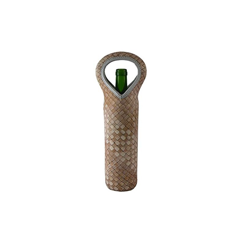 Wine Bodies Insulated Neoprene Bottle Tote Bag Featuring Woven Pattern