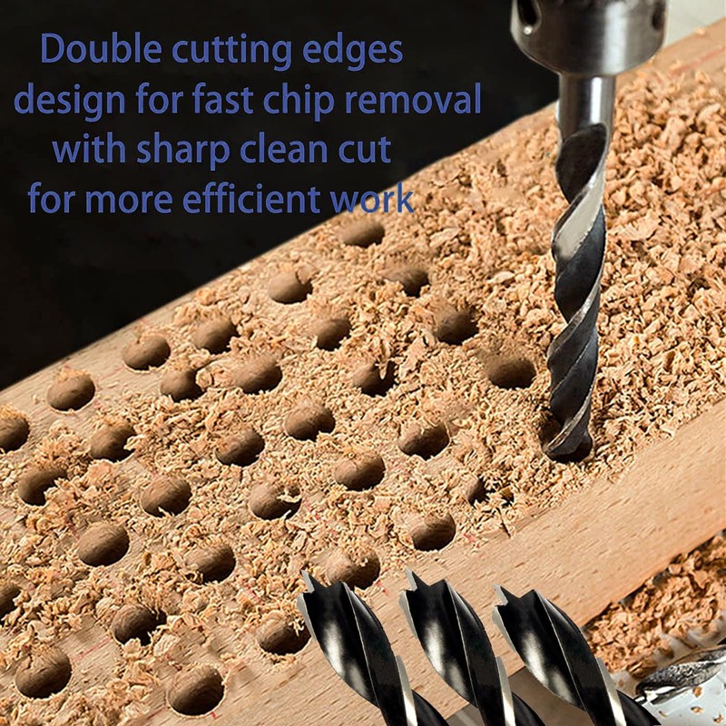 KEWAYO 5-Piece Brad Point Drill Bit Set - 5/32" to