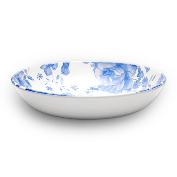 Wade WA967015BLU Blue Floral Pasta Bowl with Pale Blue &
