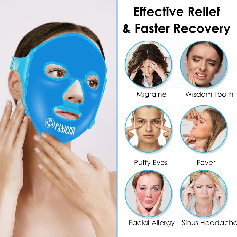 Cooling Full Face Gel Masks,Reusable Face Cold Face Ice Pack