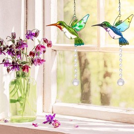 Hummingbird Suncatcher, Crystal Suncatchers Window Hanging Ornament for Outdoor Indoor Home Garden Wedding Decor
