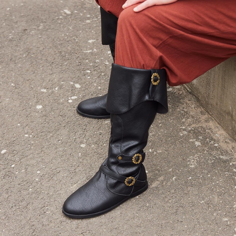 Galindopia Unisex Cosplay Boots Flat, 108 Black