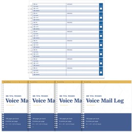 Phone Message Log Book Voice Mail 8.25 x 7.5 Inches Telephone Message Pads 8 Per Page, 800 Messages Book for Office (4 Pads)