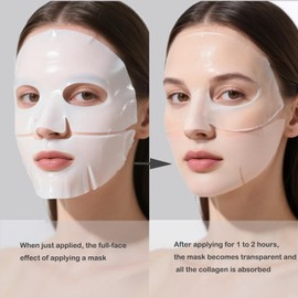 ONMYLOVIN 5 Pack Deep Collagen Face Mask, Bio-Collagen Korean Overnight Hydrogel Mask, Anti Wrinkle Firming Lifting Korean Collagen Films for Improve Skin Elasticity, Firming And Moisturizing