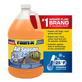 Rain-X All Season -25°F 2-in-1 De-Icer & Bug Remover Windshield Washer Fluid - 1 Gallon (Pack of 6)