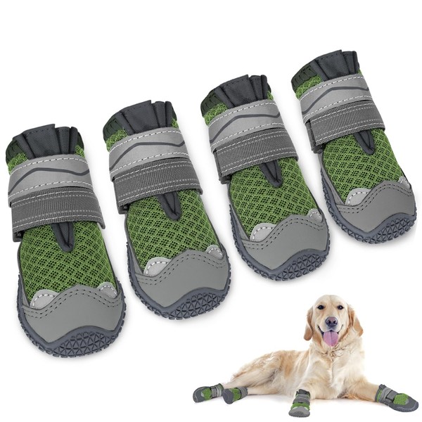 SlowTon Dog Shoes Paw Protection, Pack of 4 Breathable Dog