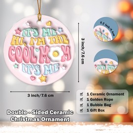 VeryHomy Christmas Ornament for Mom 2024 for Mom Birthday, Mom Christmas Ornament, Funny Mom 2024, Mother Gifts from Daughters, Son | Ceramic Christmas Tree Decorations