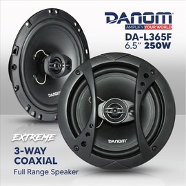 DANOM 3-Way Coaxial Car Audio Speakers, 6.5 inch Car Door Speakers, Car Audio, Full Range, 250 Watts, Great for Car Stereo Sound System - (Pair)