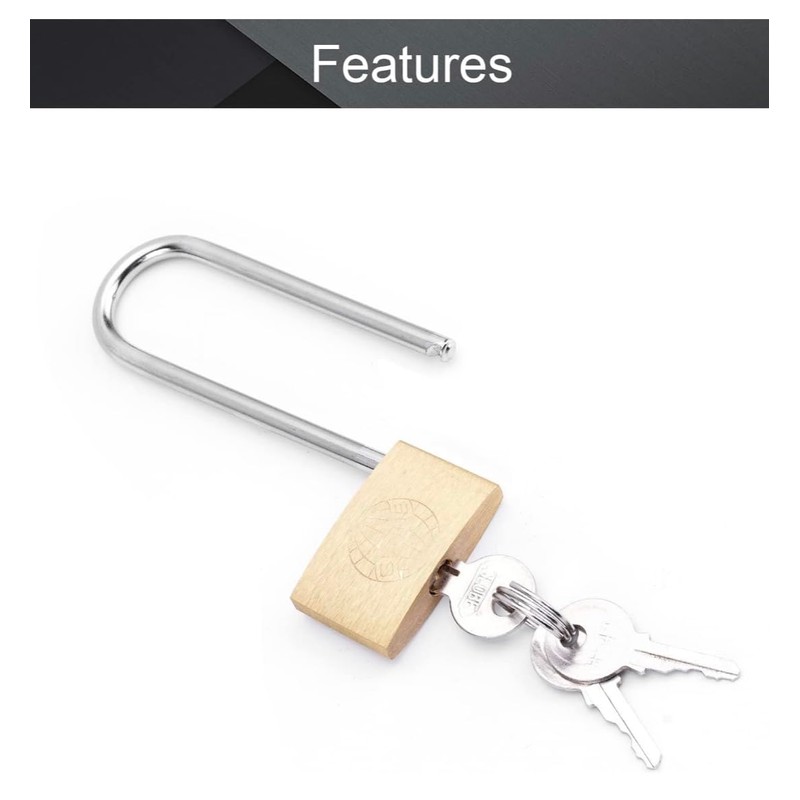 Heavy Duty Padlock Long Shackle Padlock with Keys, Outdoor High