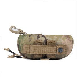 OneTigris Eyeglasses Hard Case Tactical Molle Zipper Sunglasses Carrying Case 1000D Nylon with Clip (CamoColor)