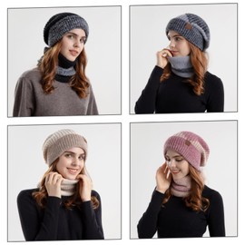 OZ SMART Australia Women Beanie and Scarf Combo ? Winter Hat and Neck Warmer Set, Thermal Fleece Wool, Warm Snow Hats, Ski Skull Cap, Heat Beanies for Women & Kids