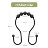 AmazerBath 12Pcs Black Metal Double Shower Hooks, Shower Curtain Rings,