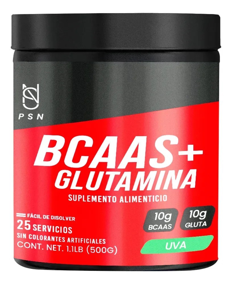 Bcaas  Glutamina Aminoácidos Psn 500g Sabores Uva