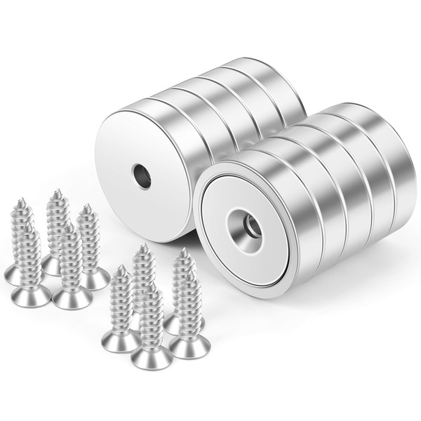 Neosmuk Neosmuk Magnets with Screws, 25kg Strong Neodymium Disc Magnet