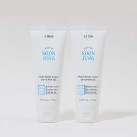 Etude 순정 수분베리어 크림 75ml 튜브형 2개 세트 민감성피부용 저자극 피부케어 수분크림 Genuine Moisture Barrier Cream 75ml Tube Set (2 pcs) for Sensitive Skin Low Irritation Skincare Moisture Cream