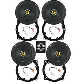 KICKER Speakers 6.5 inch for Hyundai Sonata 2018-2019 Upgrade Kit - 4 Pack of CS Series with Adapters and Harness, Coaxial 6 1/2 Car Audio Front and Rear Door Speaker CSC65, 46CSC654
