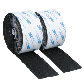 Hook and Loop Tape with Adhesive, Heavy Duty Self Sticky Interlocking Tape, Sewing Fasteners for Handmade, Photo Frames, Mosquito Net, Carpets, Car and DIY, 2 inch * 10 Feet * 2 Rolls