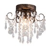 Q&S Small Crystal Ceiling Light Fixture Flush Mount,Black Ceiling Lights