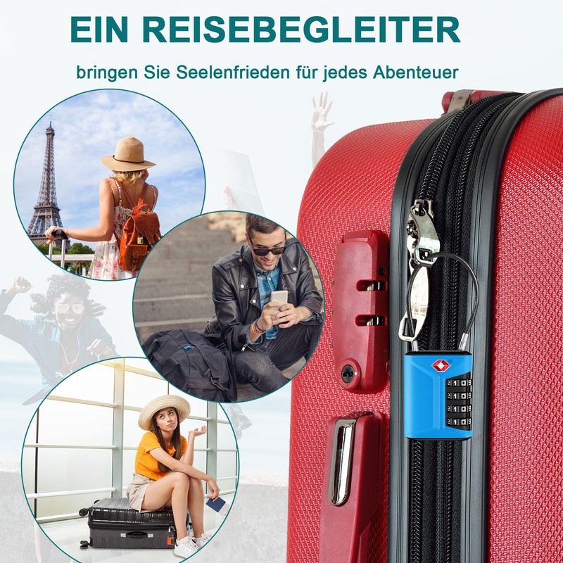ZHEGE TSA Suitcase Lock, TSA Lock 4 Digit, Tent Lock,