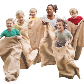 JOYIN 6 Pack Large Burlap Potato Sack Race Bags, 39" x 25" Potato Sacks Racing Bags for Kids & Adults,Outdoor Play, Family Reunion, Outdoor Picnic Party, Outside Yard Lawn Easter Carnival Games
