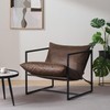 ZINUS Aidan Faux Leather Sling Accent Chair, Metal Framed Armchair