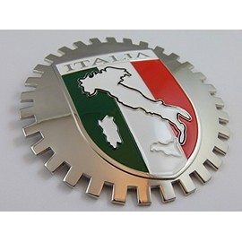 Grille Badge Italia for car Truck Grill Mount Italy Flag Emblem Chrome