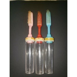 unbranded VIntage 1950's Travel Toothbrush Lot of 3 New Old Stock U68