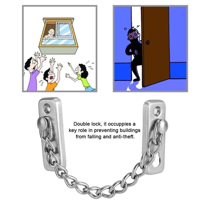 Window Limiter, Stainless Steel Chain Lock Window Theft Limiter, Fall
