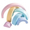 MERRYHEART Wooden Rainbow Small Stacker, 6 Piece Rainbow Stacking Toy