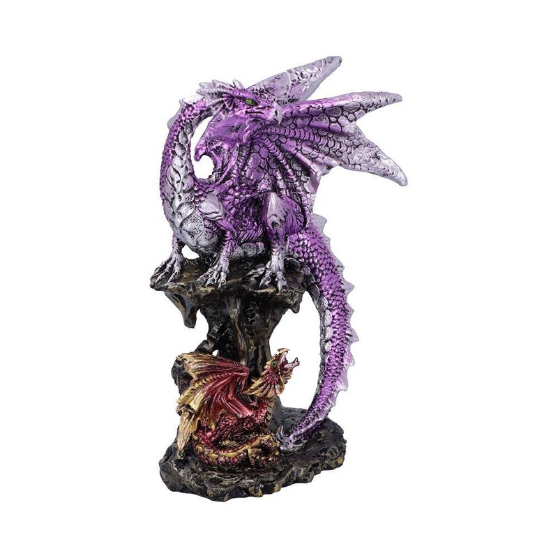 Nemesis Now Hatchling Protection Dragon and Dragonling Parent Figurine Purple