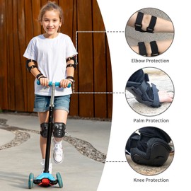 Youth / Kids Knee Pads Elbow Pad Wrist Guards Protective Set for 3 - 15 Years Child Ice Skating Roller Skates Scooter Inline Skating BMX Bike Cycling Skateboard Riding And Outdoor Extreme Multi-Sports