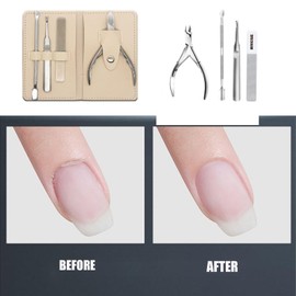 Professional Manicure Set, 4PCS Professional Podiatrist Nail Cutter Tools, Stainless Steel Nail Clipper Pedicure Kit, Nail Scissors Grooming Care, Cuticle Remover Accessories for for Travel & Home Use
