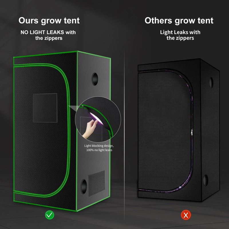 MELONFARM 32"x32"x63'' Grow Tent, High Reflective 600D Diamond Mylar Canvas
