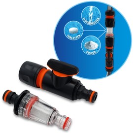 MaJoCompTec® Duomix Water Filter Set, Mixer for Water Purifier, Addition of Powder Tablets for Preserving Drinking Water, Motorhome, Caravan, Boat (Mixer for Water Additive)