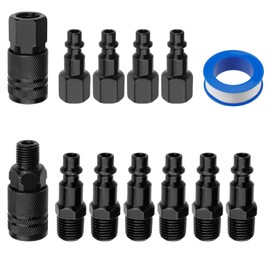 FarBoat 1/4'' Air Compressor Hose Fittings and Plug Kit, I/M Air Hose Quick Connect Fittings,Air Hose Fittings 1/4 "NPT Industry(Set of 12)