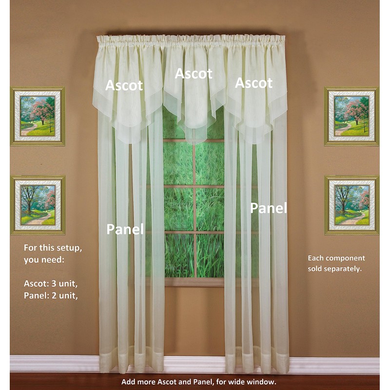 Today's Curtain Emelia Original Voile Ascot 25", Ecru, 40" W