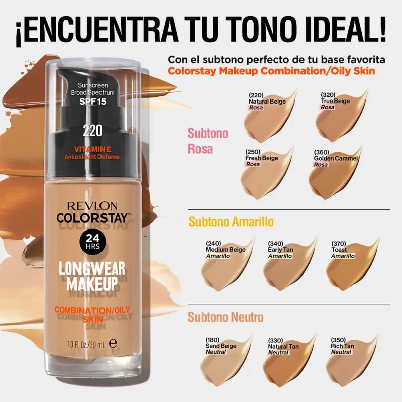 Base de Maquillaje Revlon Colorstay Makeup Combination/oily Tono Natural Beige