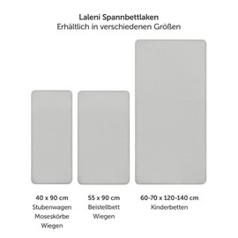 Laleni Jersey Fitted Sheet for Baby Cot, Oeko-Tex Certified Bed Sheet, Children’s Bed Linen, 100% Cotton, 70 x 140 cm, Set of 2, Grey