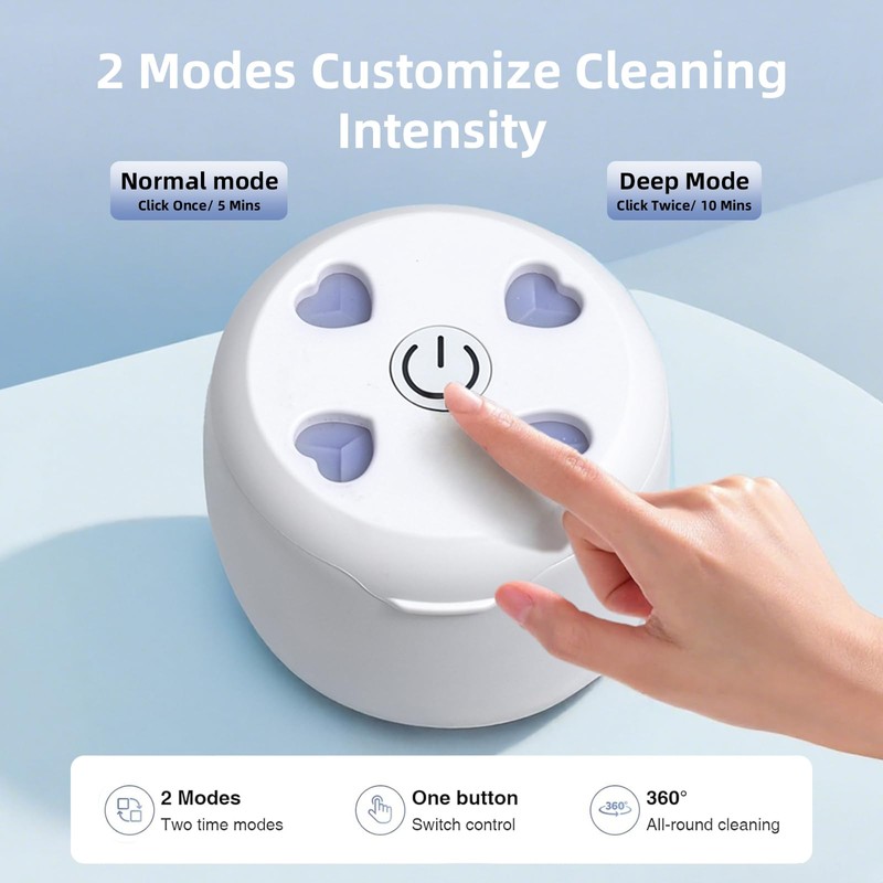 Professional Ultrasonic Retainer Cleaner 300mL Large Capacity, 42kHz for Dentures,