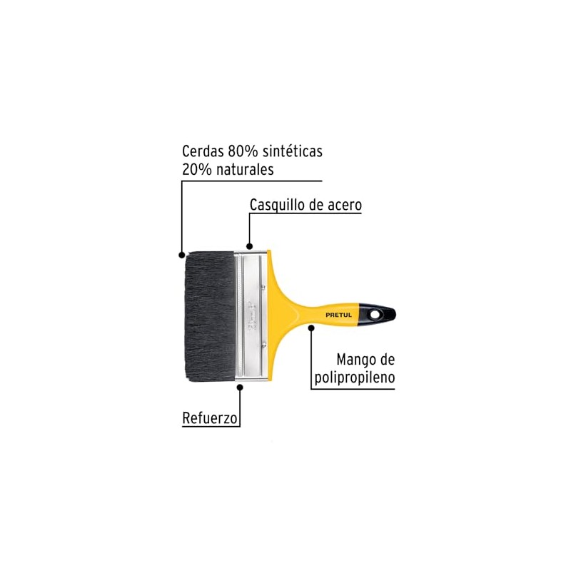 Pretul BRP-6, Brocha de cerdas naturales, mango de plástico, 6