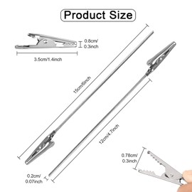 Craft Wire Alligator Clamp, 30 Pcs 2 * 95mm Wire Rope DIY Greeting Card, Photo, Memo Clip (Silver)